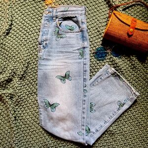 Butterfly print PacSun high waisted mom jeans